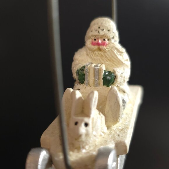 Rare NWT Pam Schifferl Winter White Santa Pinecone Sled Rabbit Christmas Ornamen - Picture 4 of 11